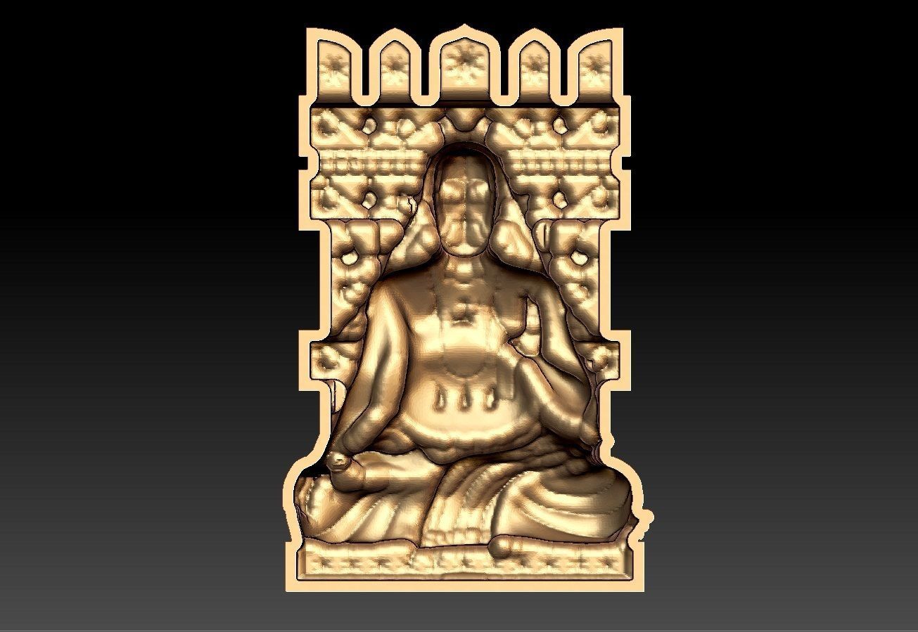 Raghavendra swamy pendent 3D print model_3
