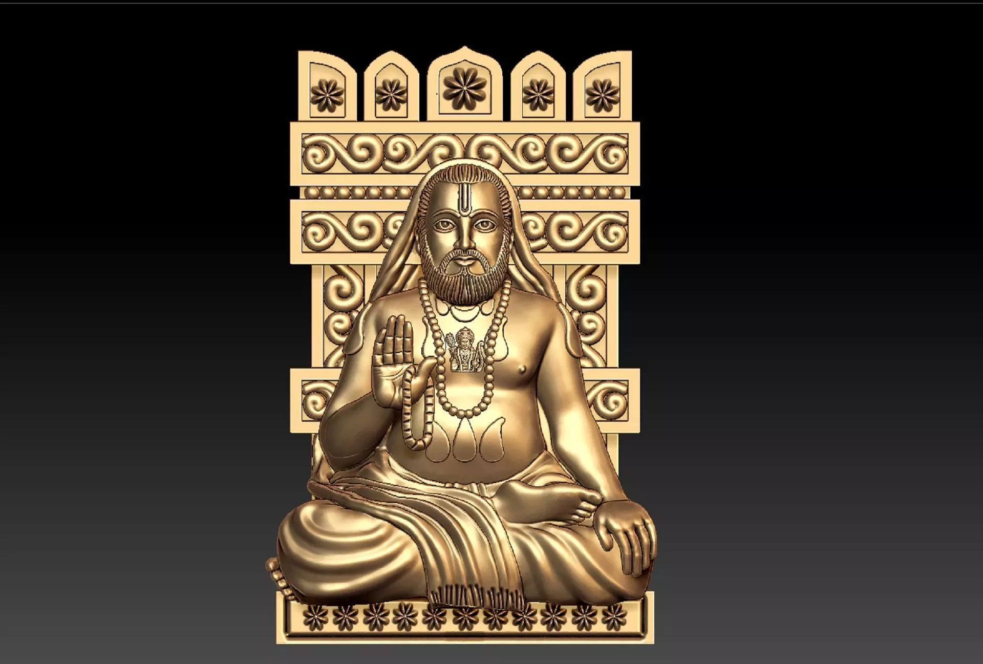 Raghavendra swamy pendent 3D print model_0