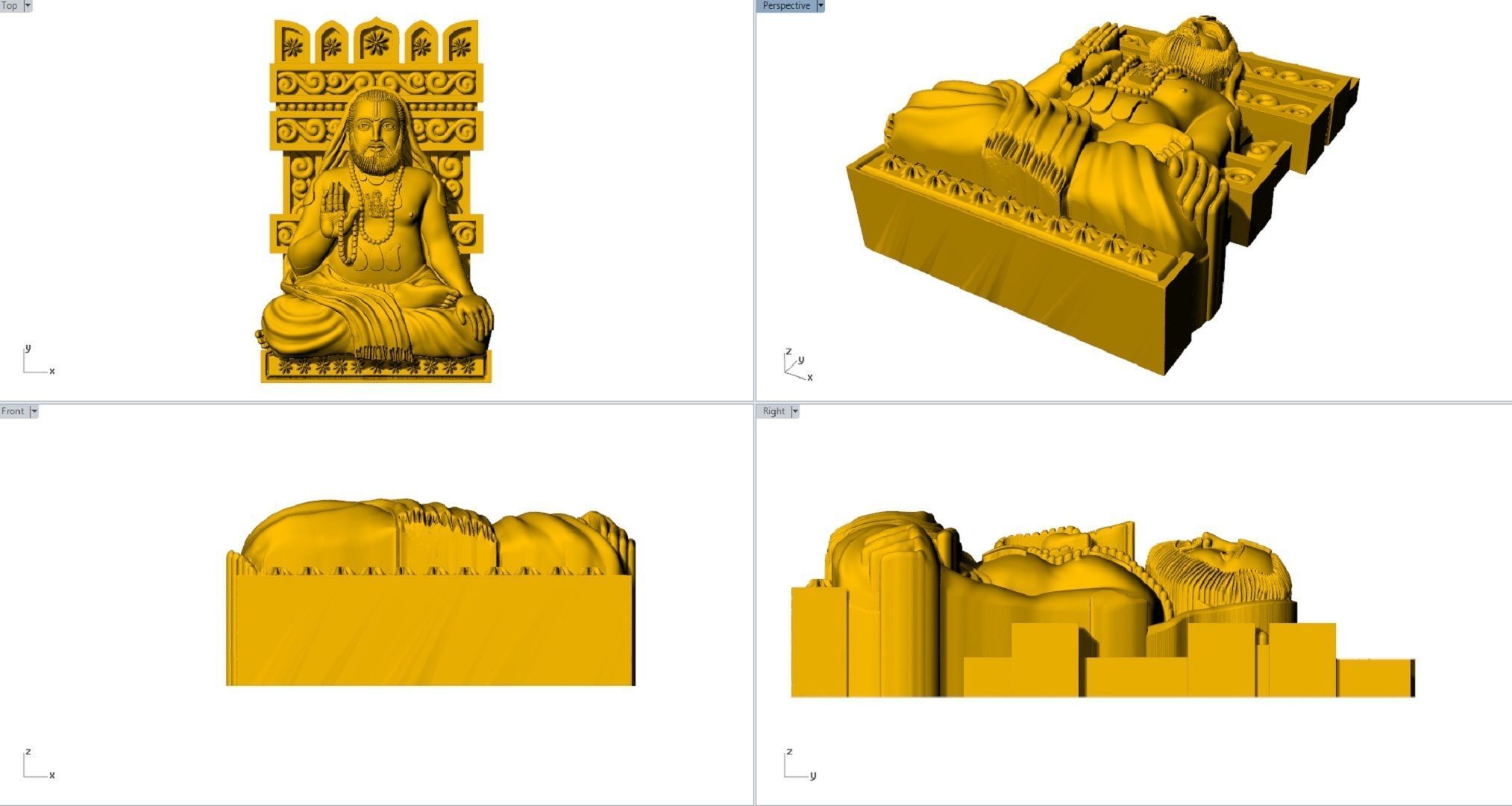 Raghavendra swamy pendent 3D print model_9
