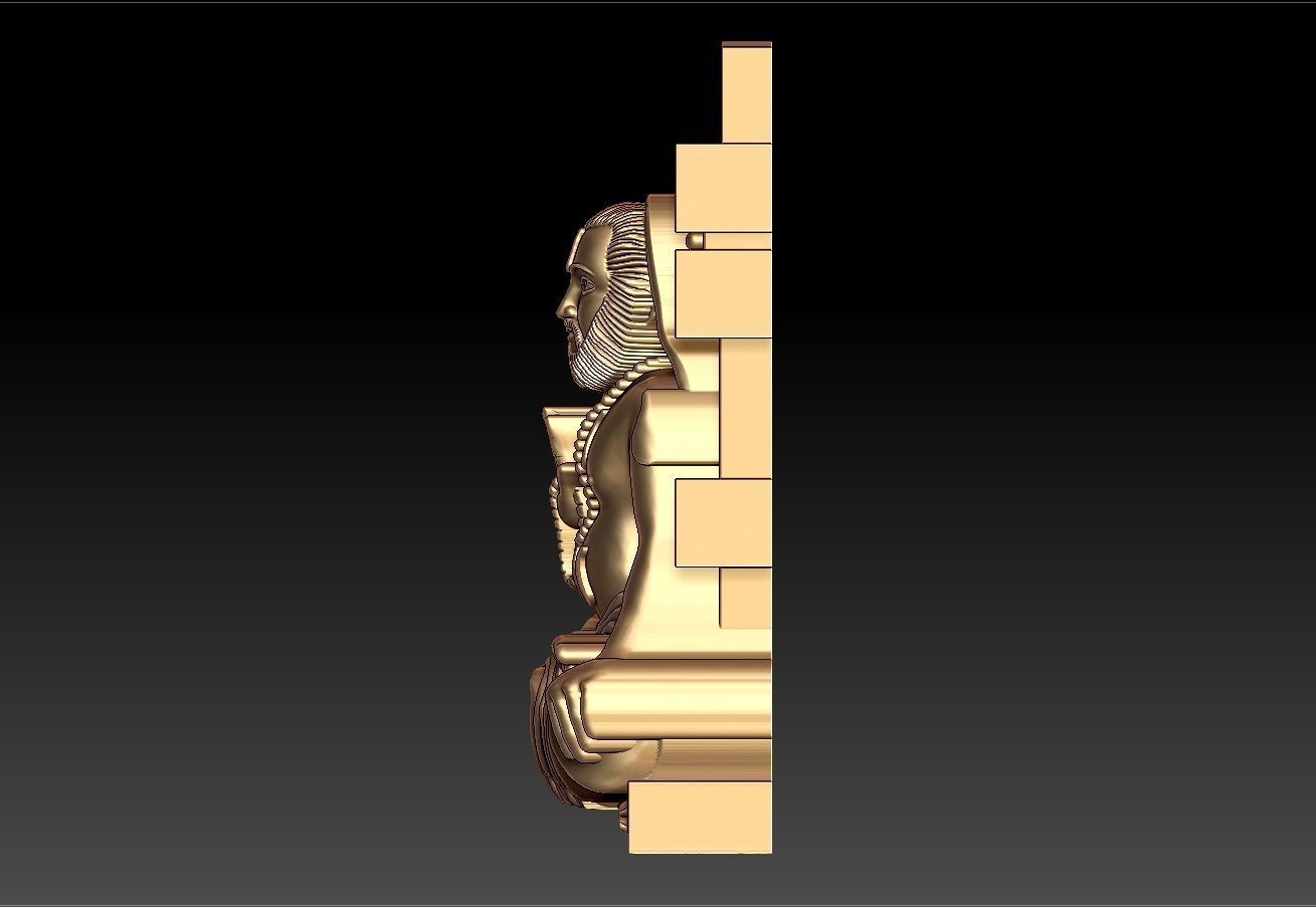Raghavendra swamy pendent 3D print model_2