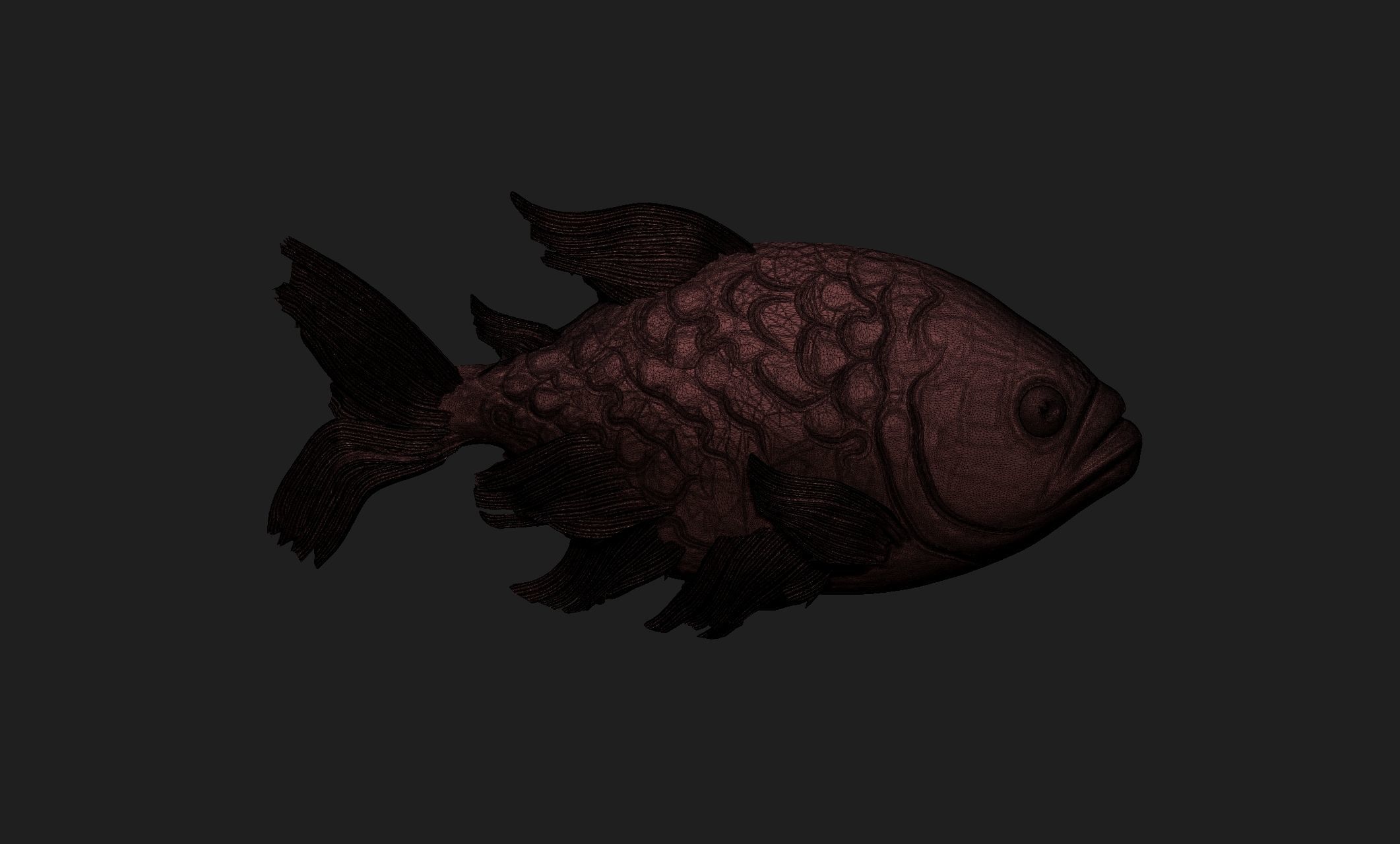 fish  bas-relief 3D print model_5