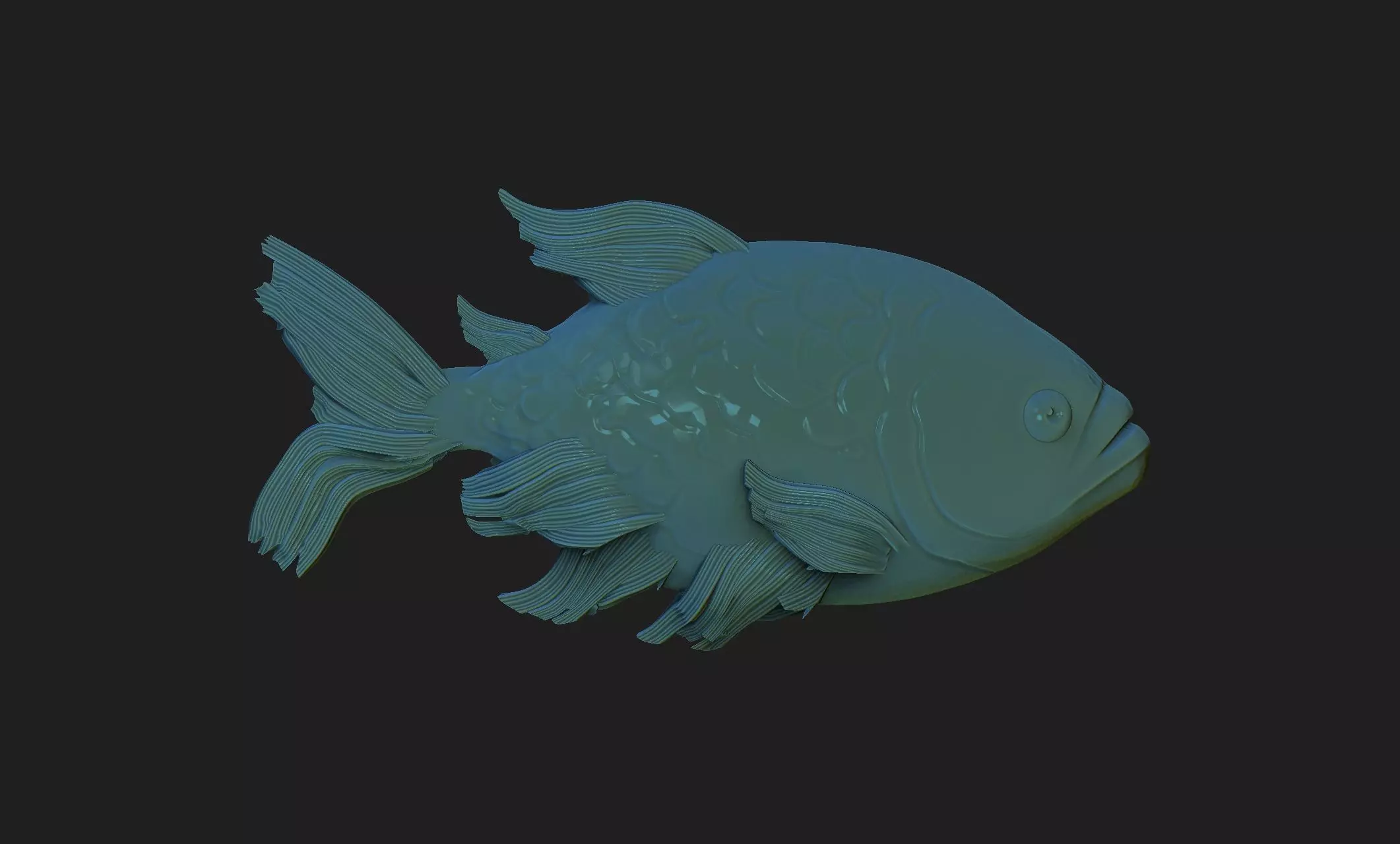 fish  bas-relief 3D print model_0