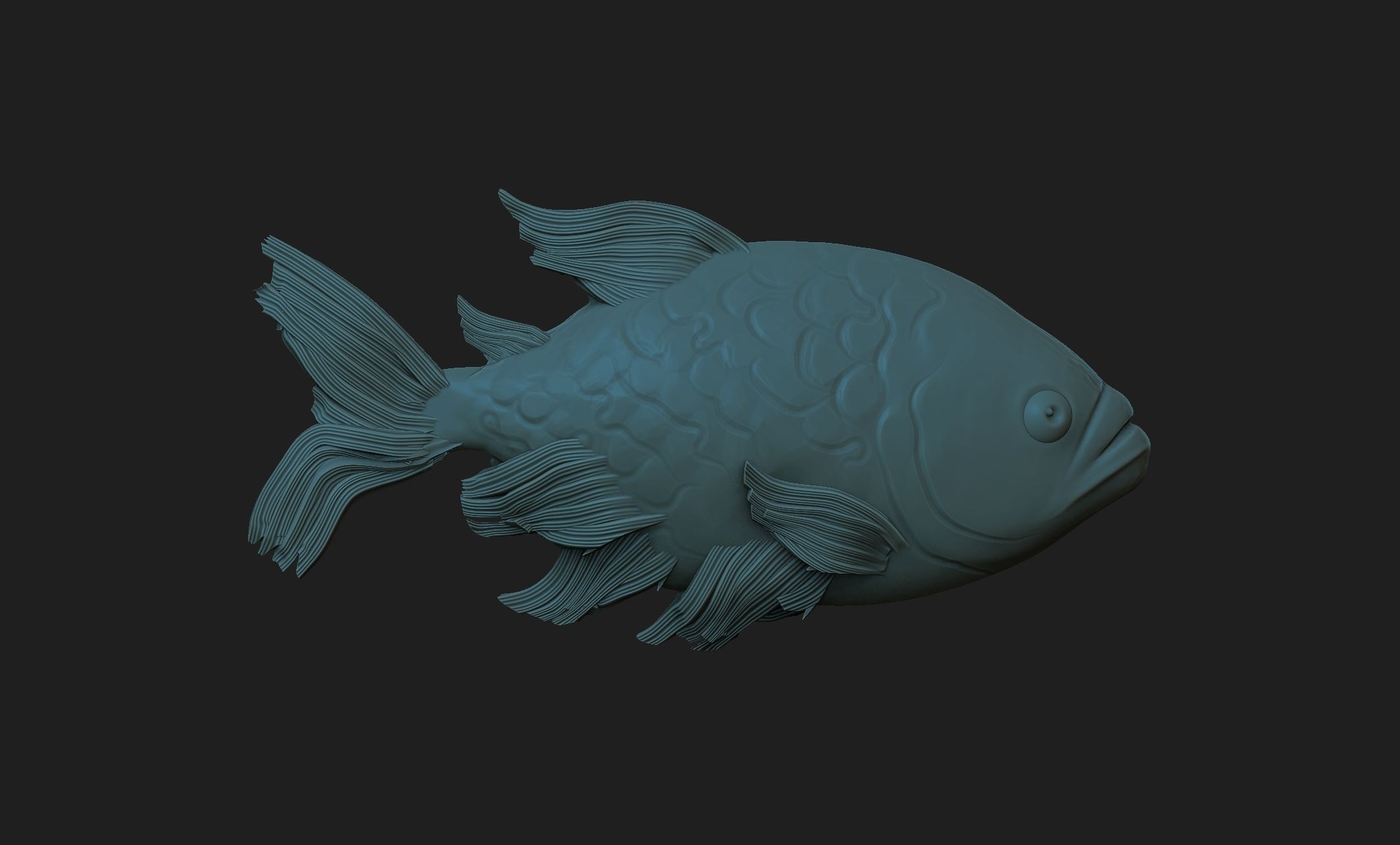 fish  bas-relief 3D print model_2