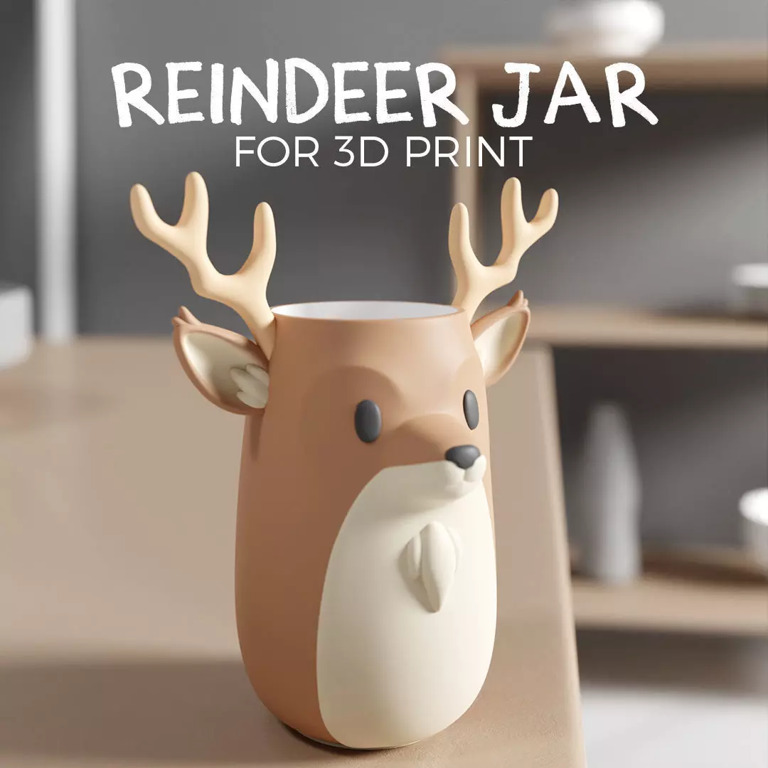REINDEER JAR- PLANT POT 3D print model_0