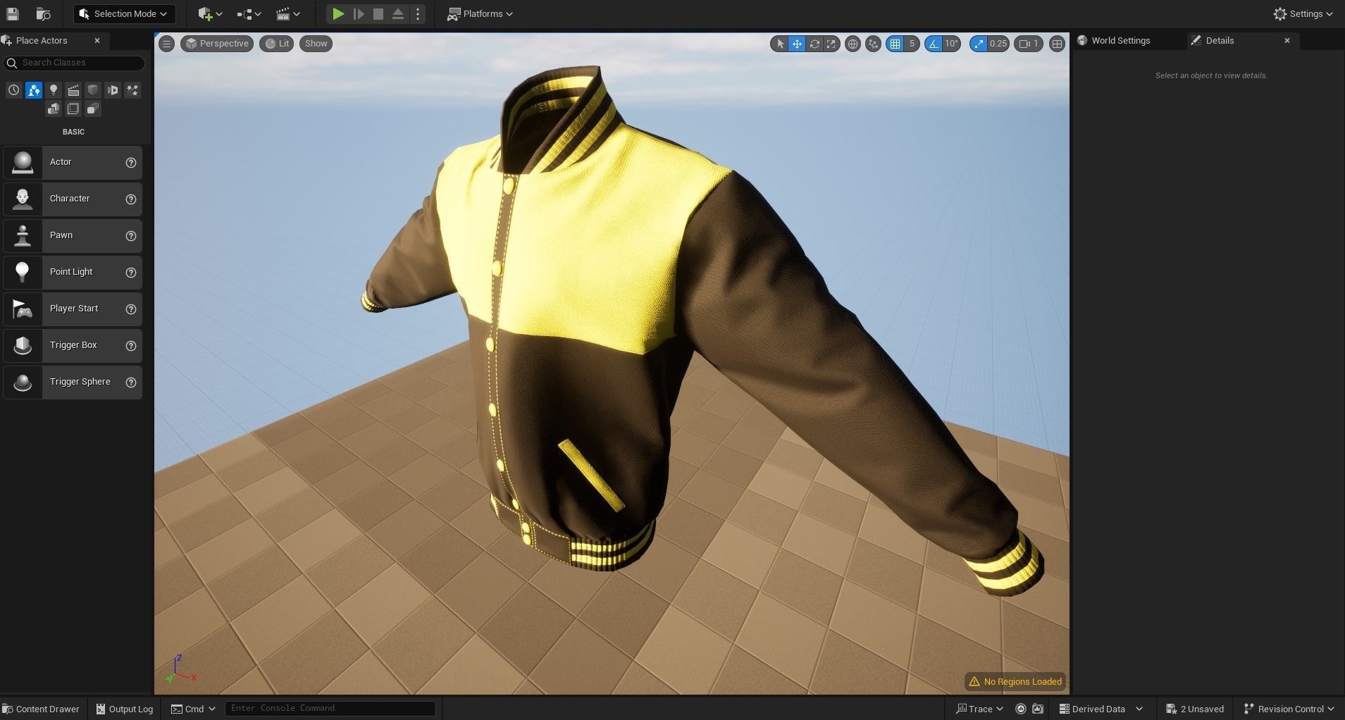 College Bomber Jacket Low-poly 3D model_5