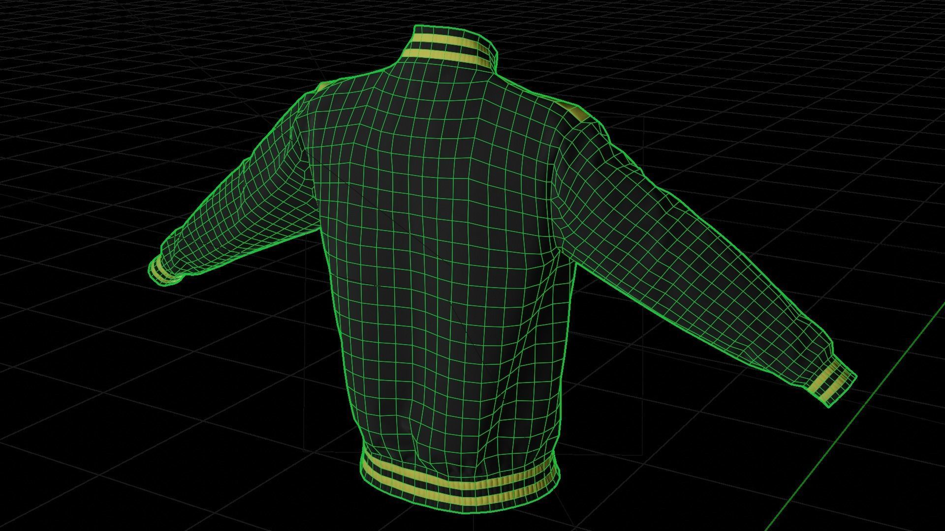 College Bomber Jacket Low-poly 3D model_7