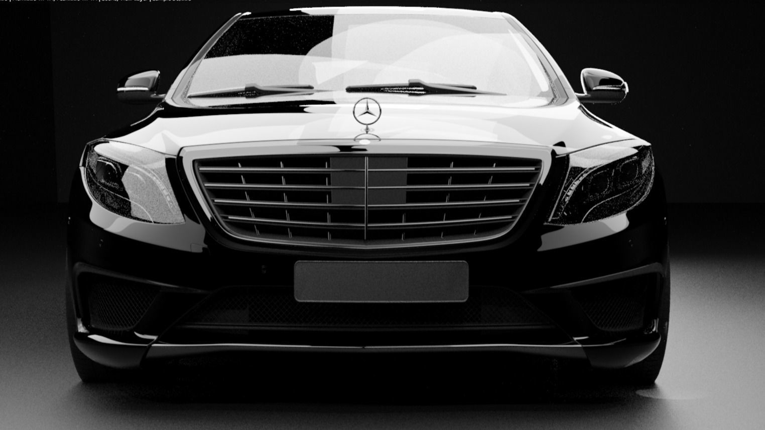 Mercedes Benz S class  Low-poly 3D model_1