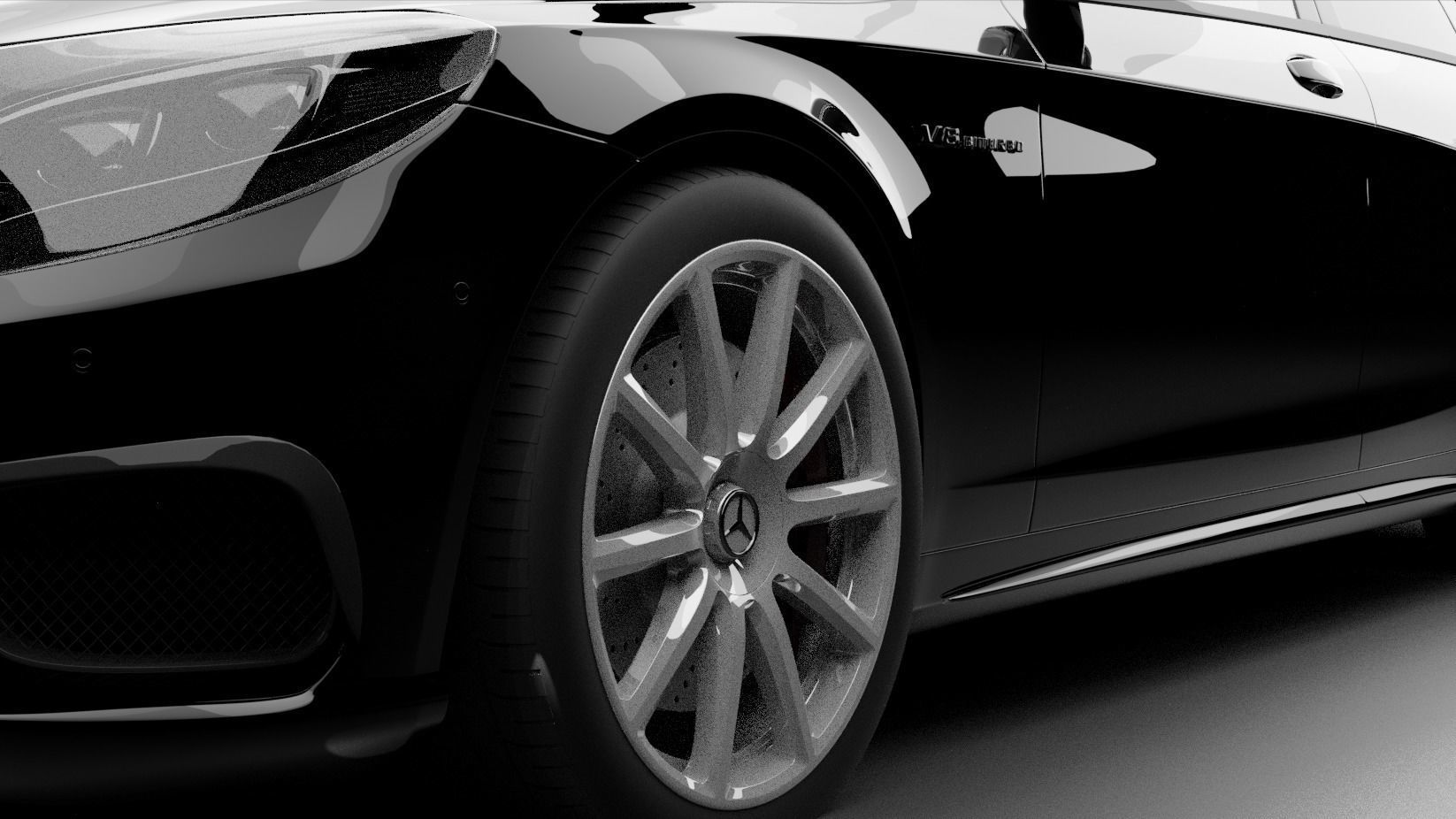 Mercedes Benz S class  Low-poly 3D model_3