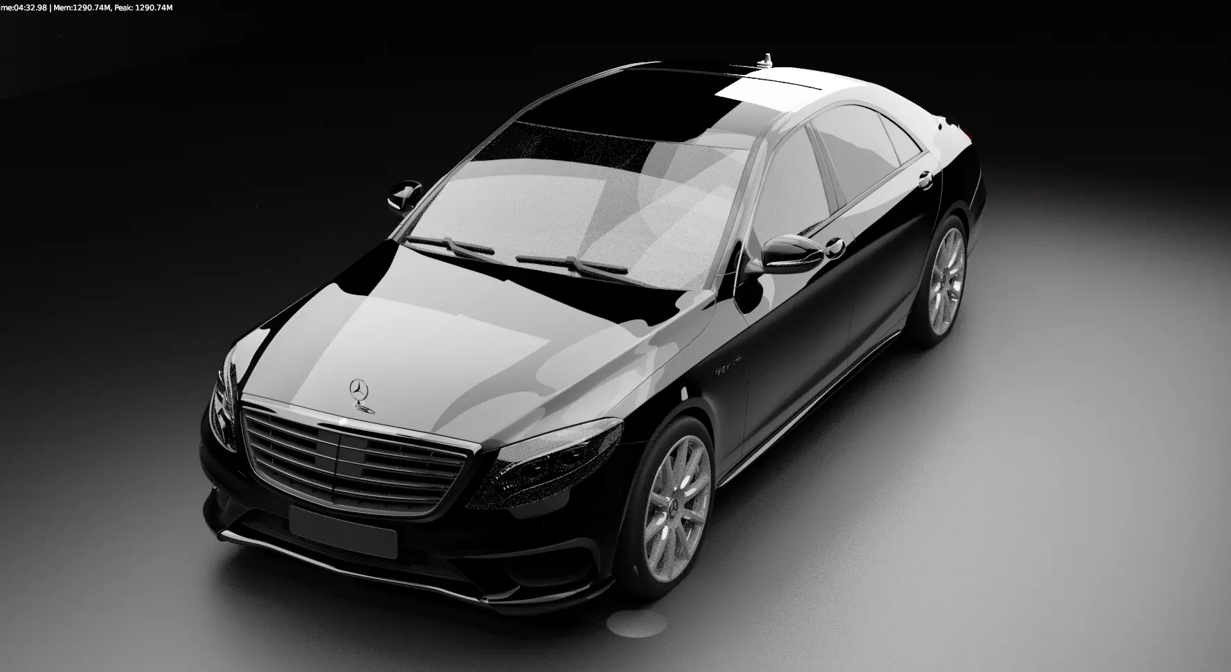 Mercedes Benz S class  Low-poly 3D model_0