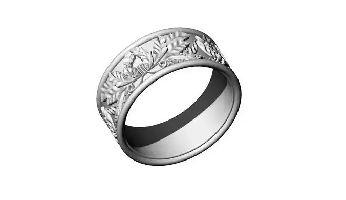 Carved Ring Design Wedding band