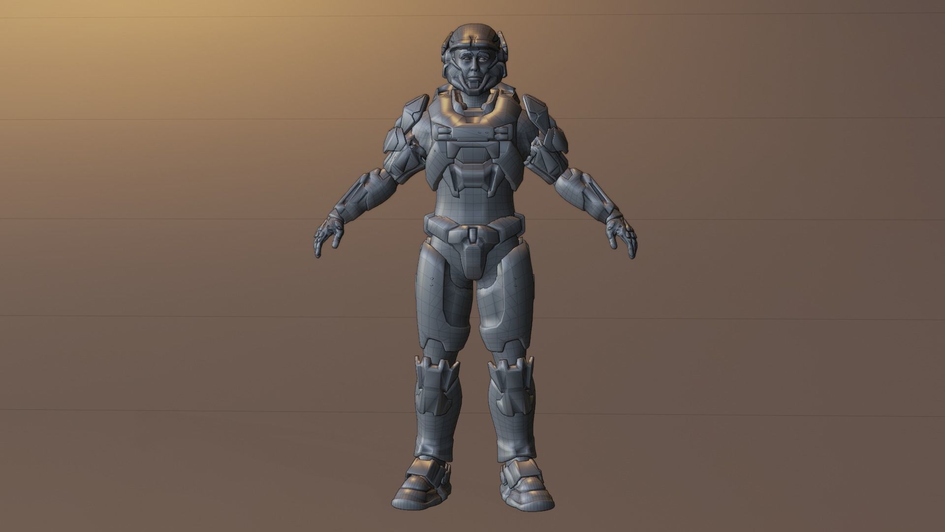 Elon Musk in Futuristic Sci-Fi Style Low-poly 3D model_3