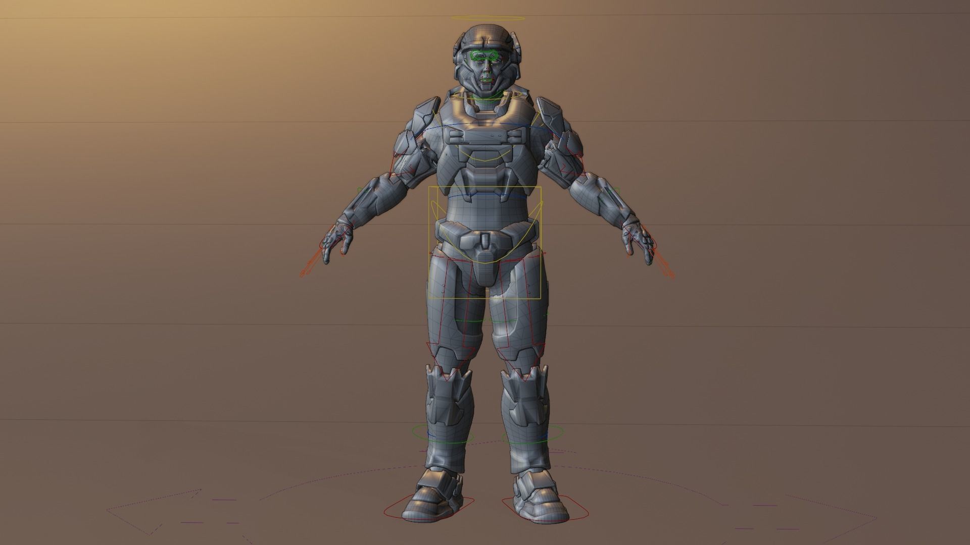 Elon Musk in Futuristic Sci-Fi Style Low-poly 3D model_4