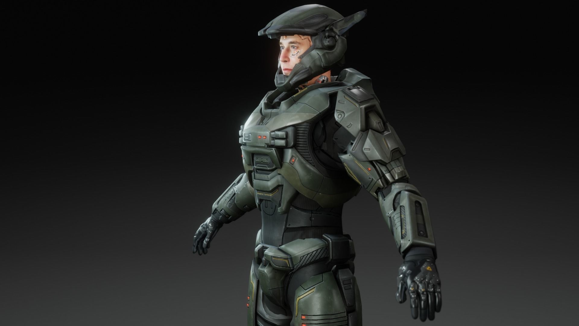 Elon Musk in Futuristic Sci-Fi Style Low-poly 3D model_5