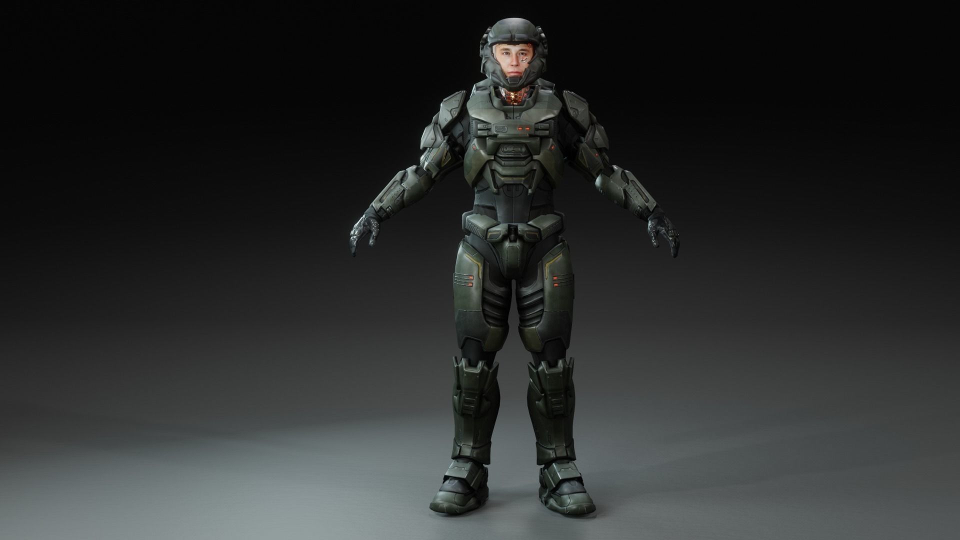 Elon Musk in Futuristic Sci-Fi Style Low-poly 3D model_2