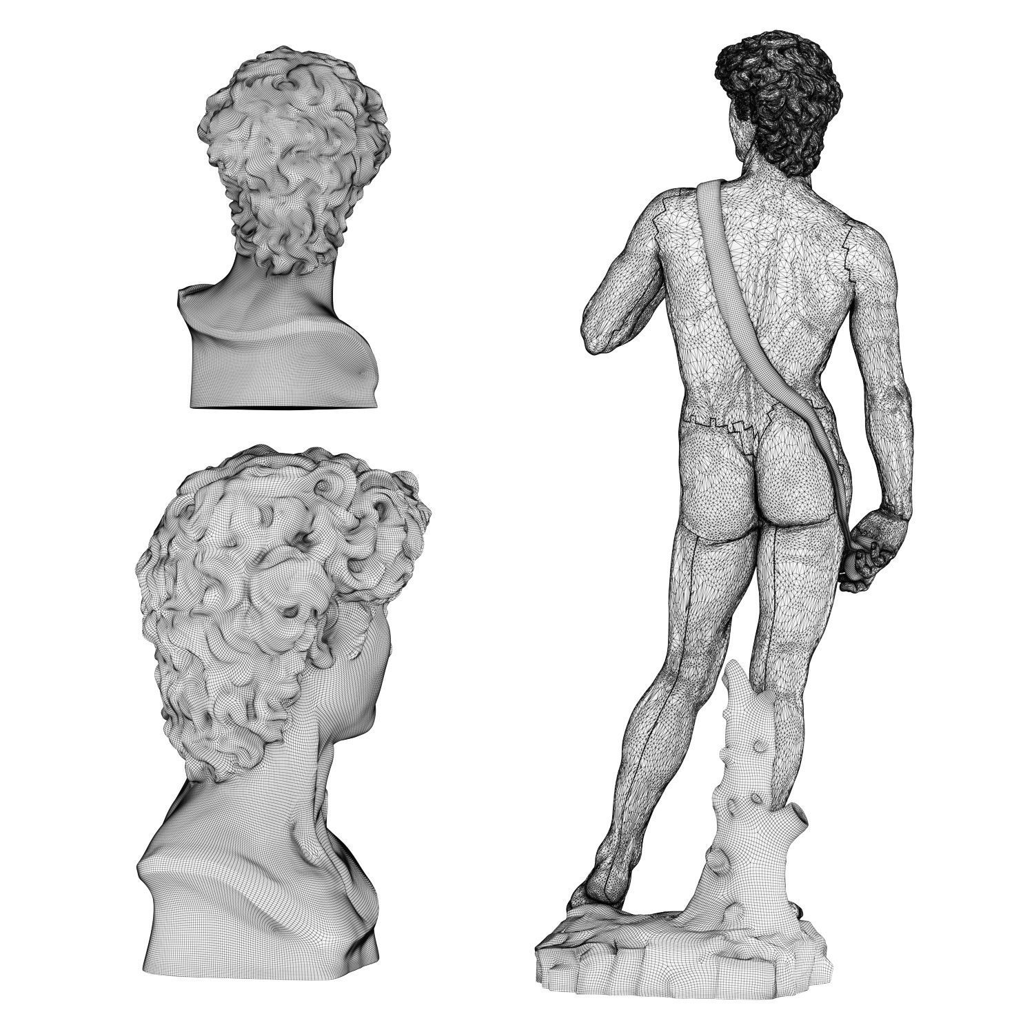 Statue and bust of David 3D model_10