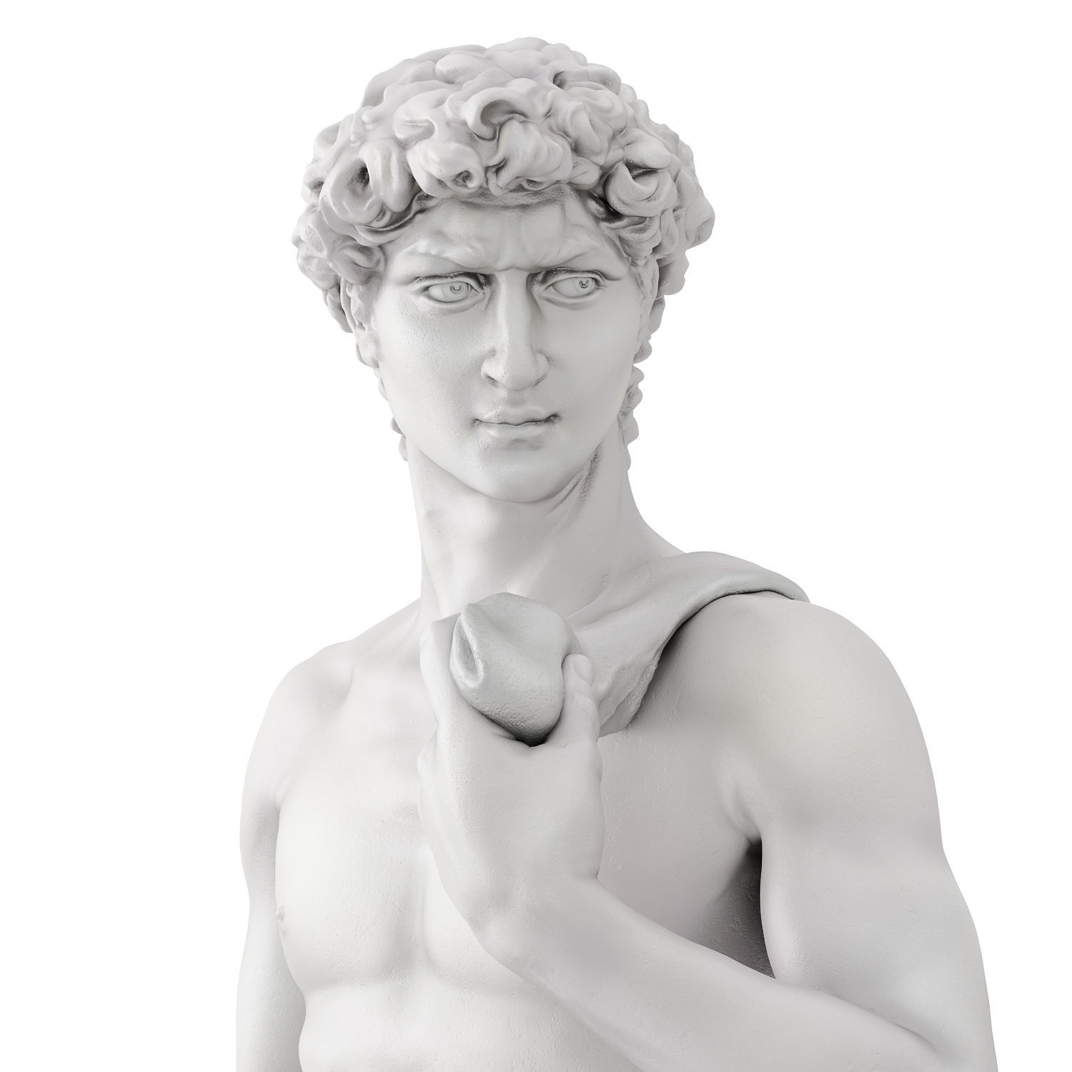 Statue and bust of David 3D model_4