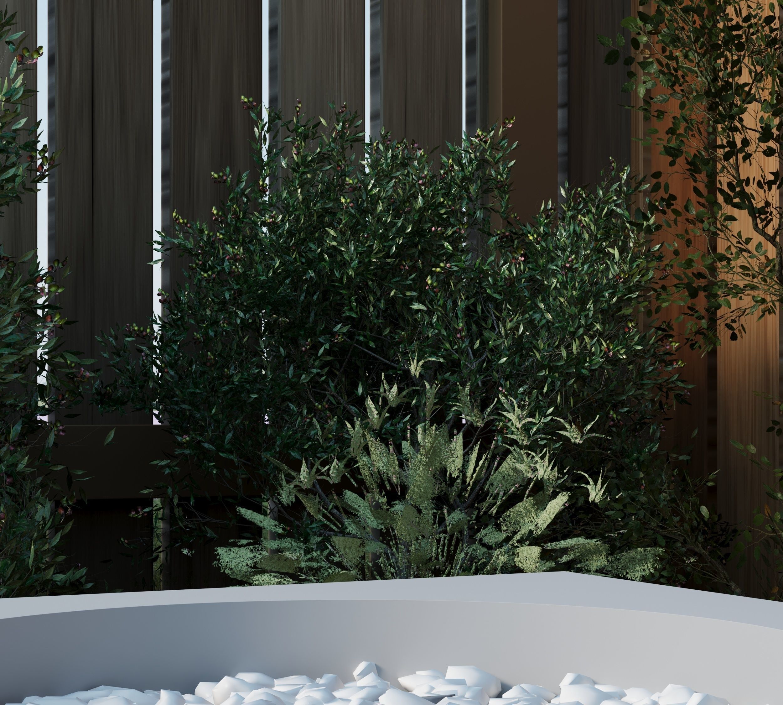 courtyard patio landscape 3d model Low-poly 3D model_6