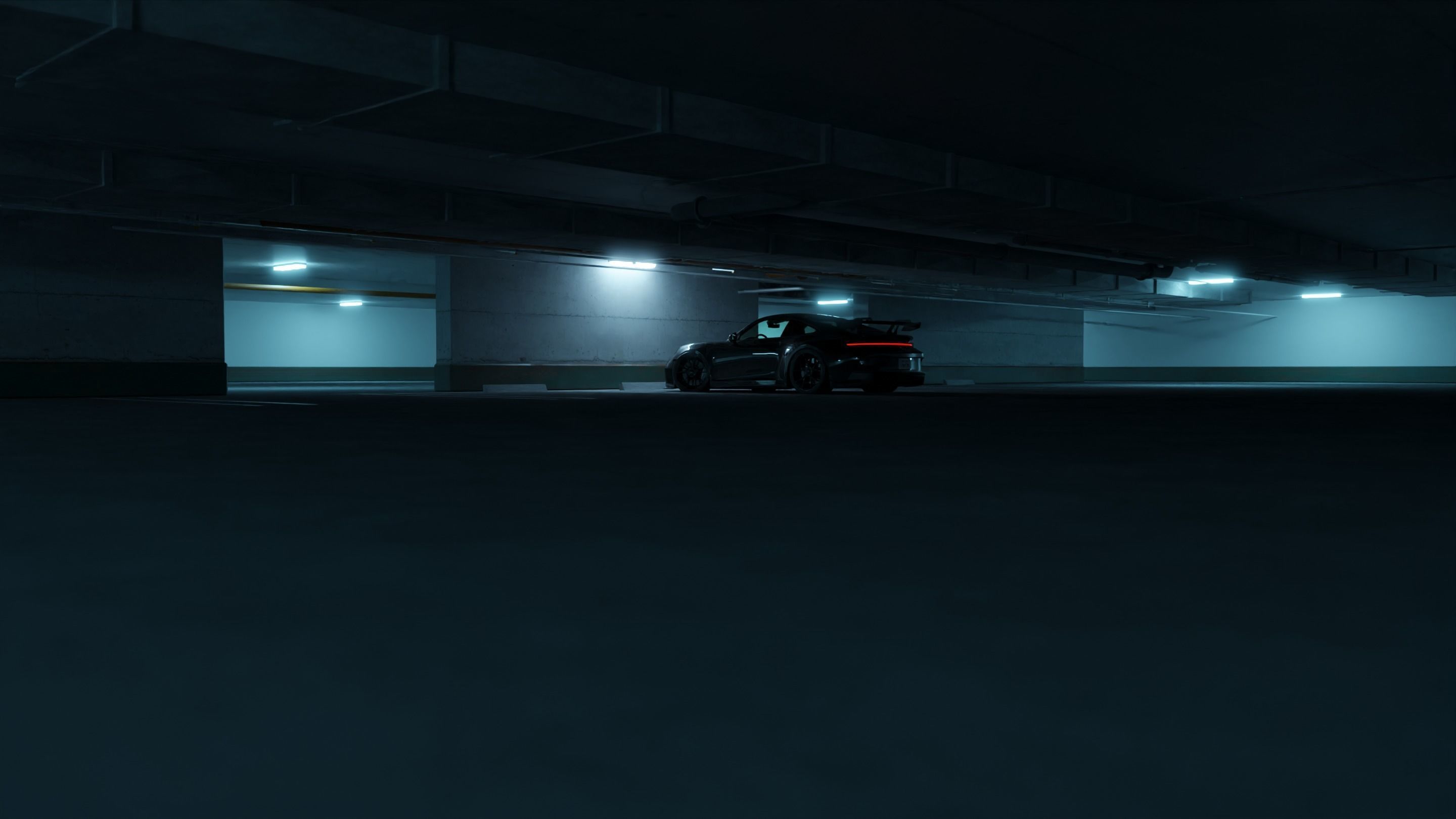 Cinematic Car Parking Lot 3D Blender File Textured 3D model_5