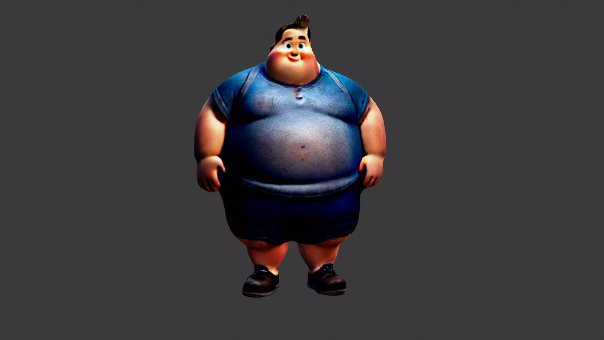 Fat Man Character Low-poly 3D model