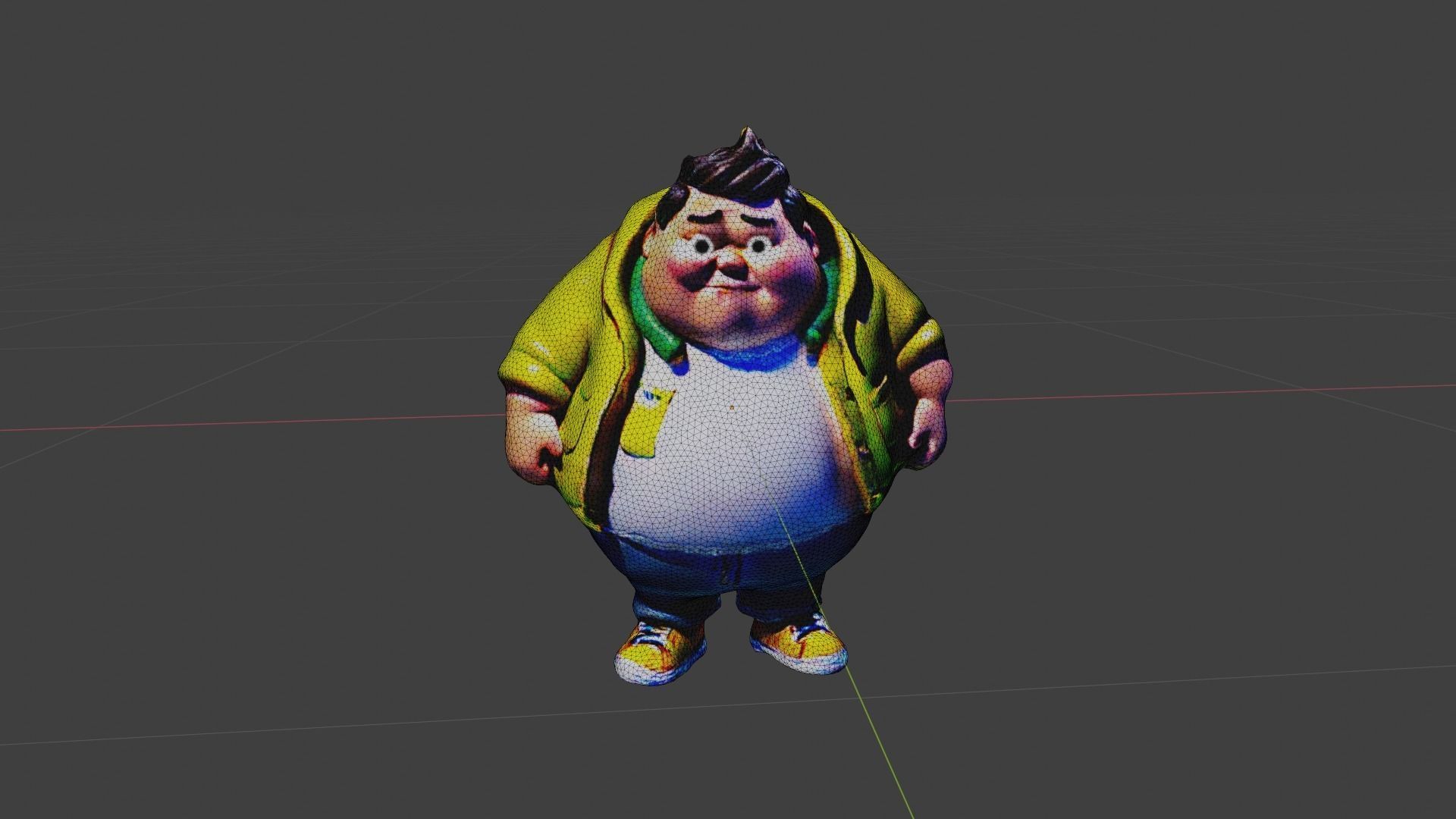Fat Man Character Low-poly 3D model_6