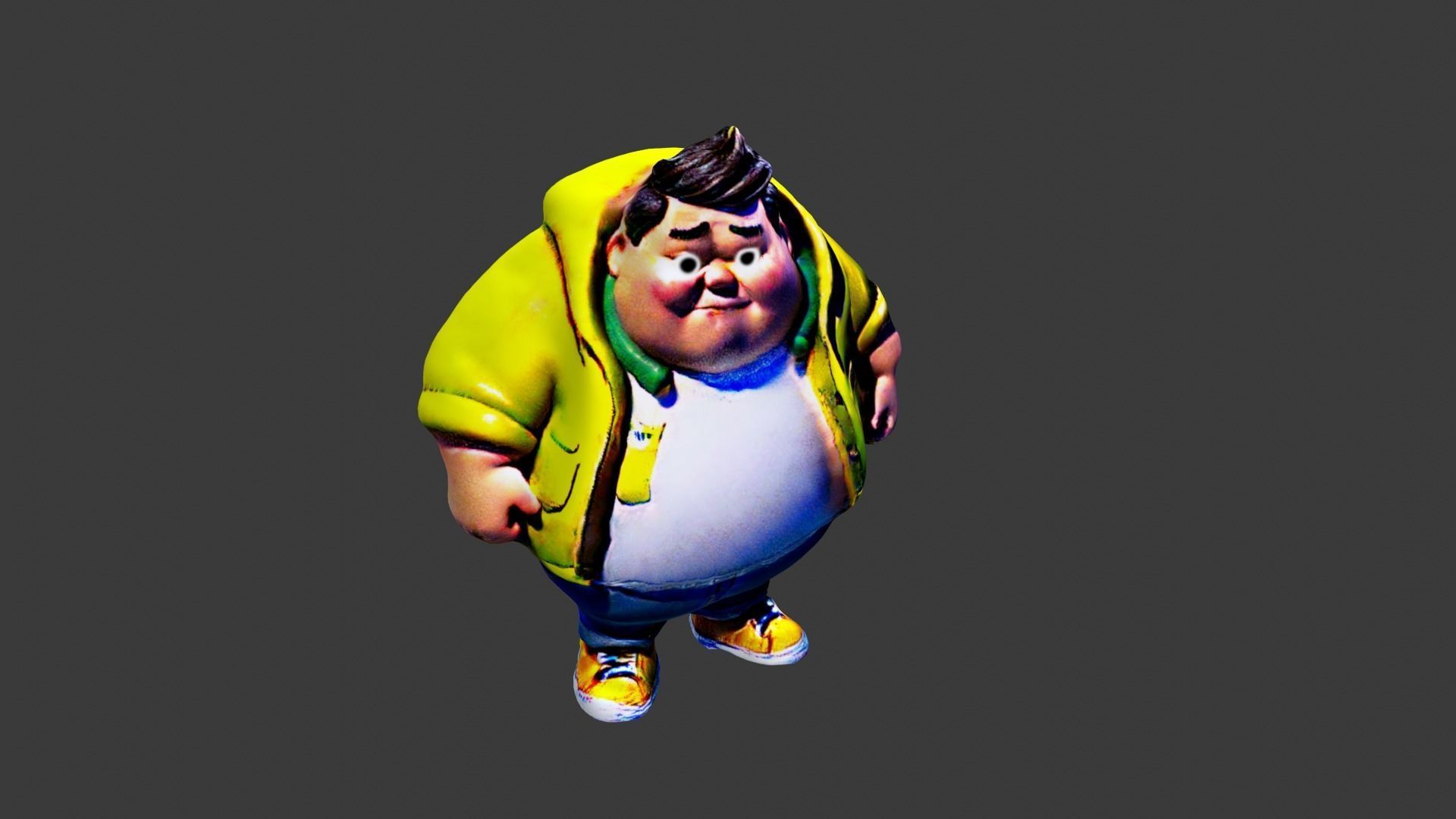 Fat Man Character Low-poly 3D model_5