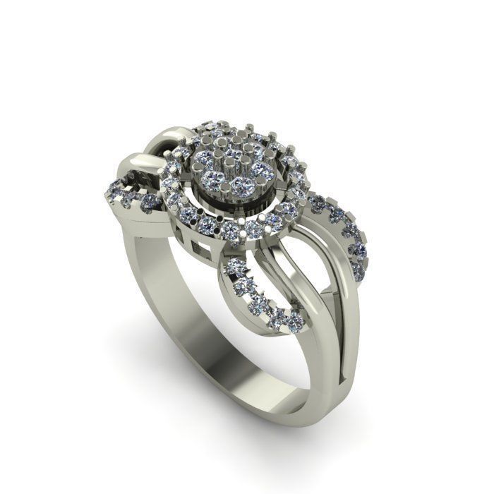 wedding daimond ring 3D print model_1