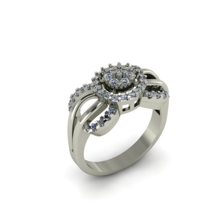 wedding daimond ring 3D print model_5