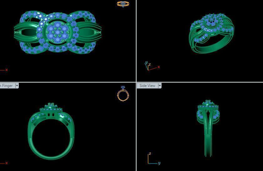 wedding daimond ring 3D print model_13