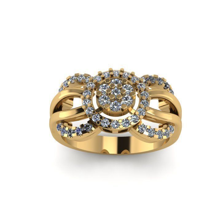 wedding daimond ring 3D print model_2