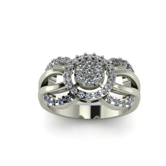 wedding daimond ring 3D print model_3