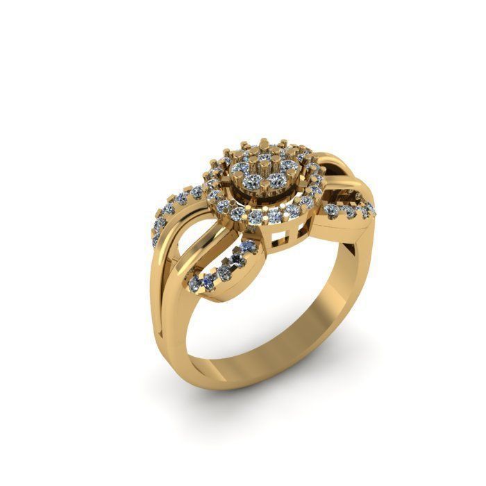 wedding daimond ring 3D print model_4