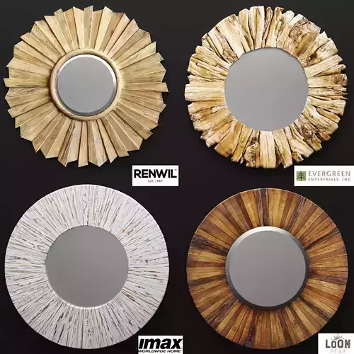 Mirror set 3D 6 round mirrors