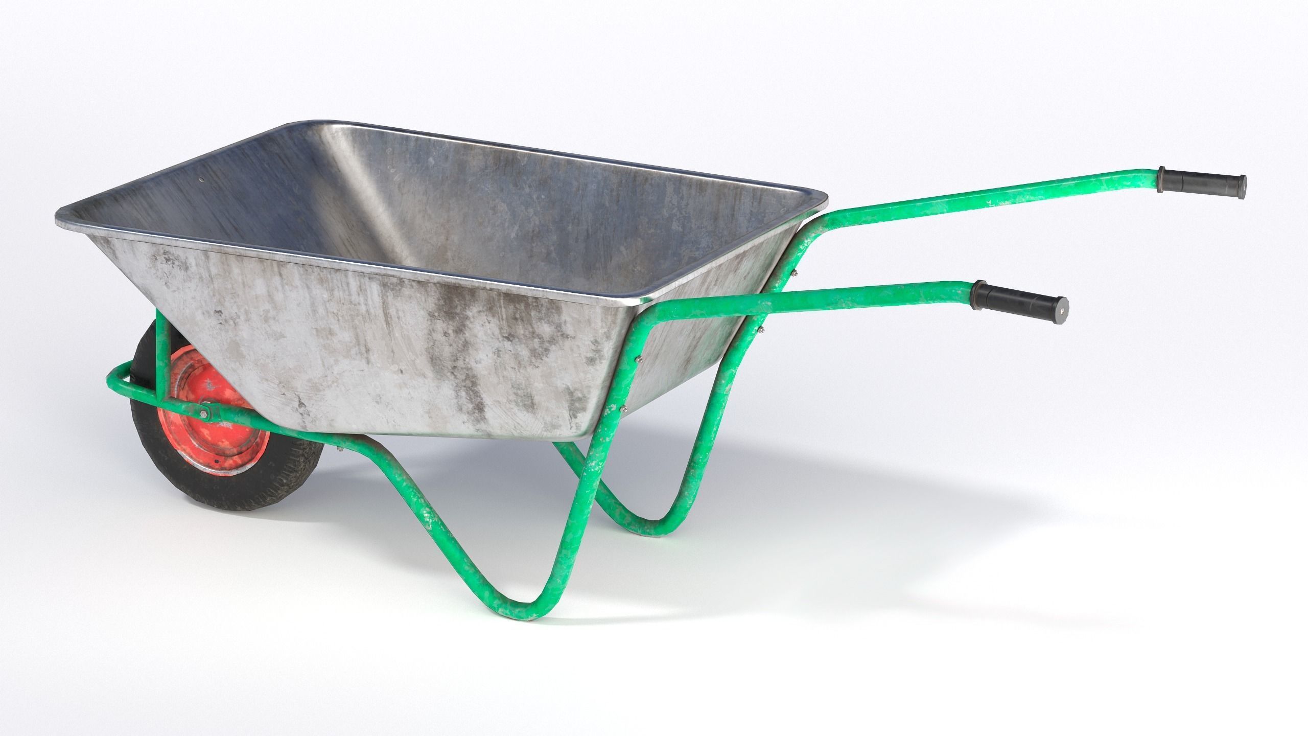 Wheelbarrow Low-poly 3D model_2