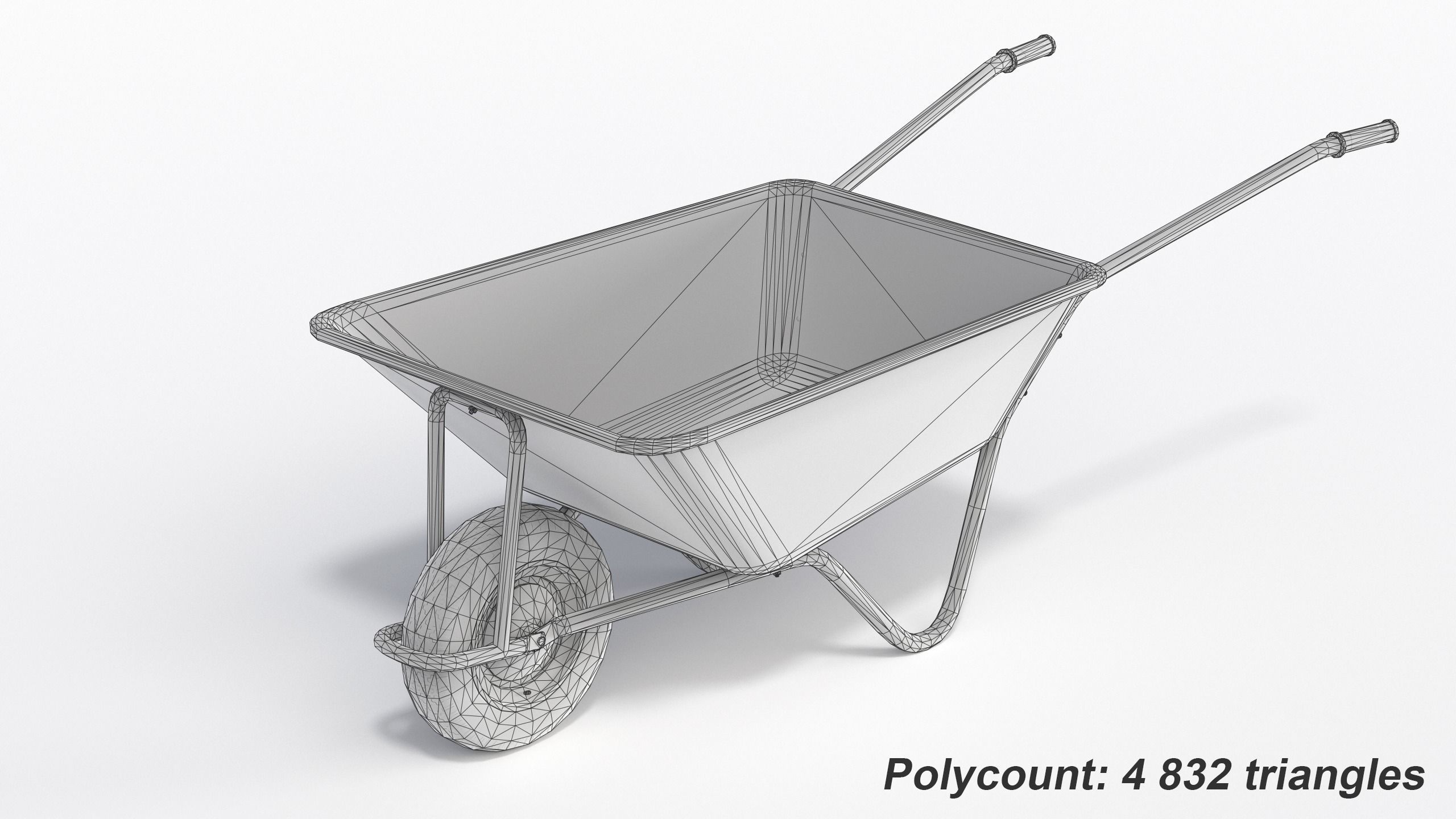 Wheelbarrow Low-poly 3D model_6