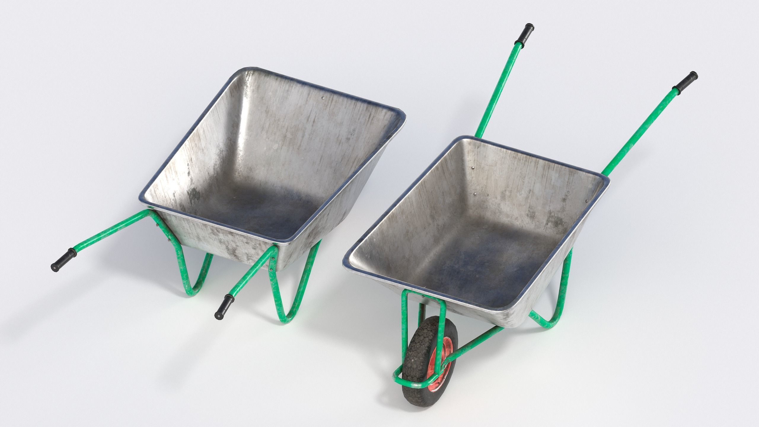 Wheelbarrow Low-poly 3D model_5