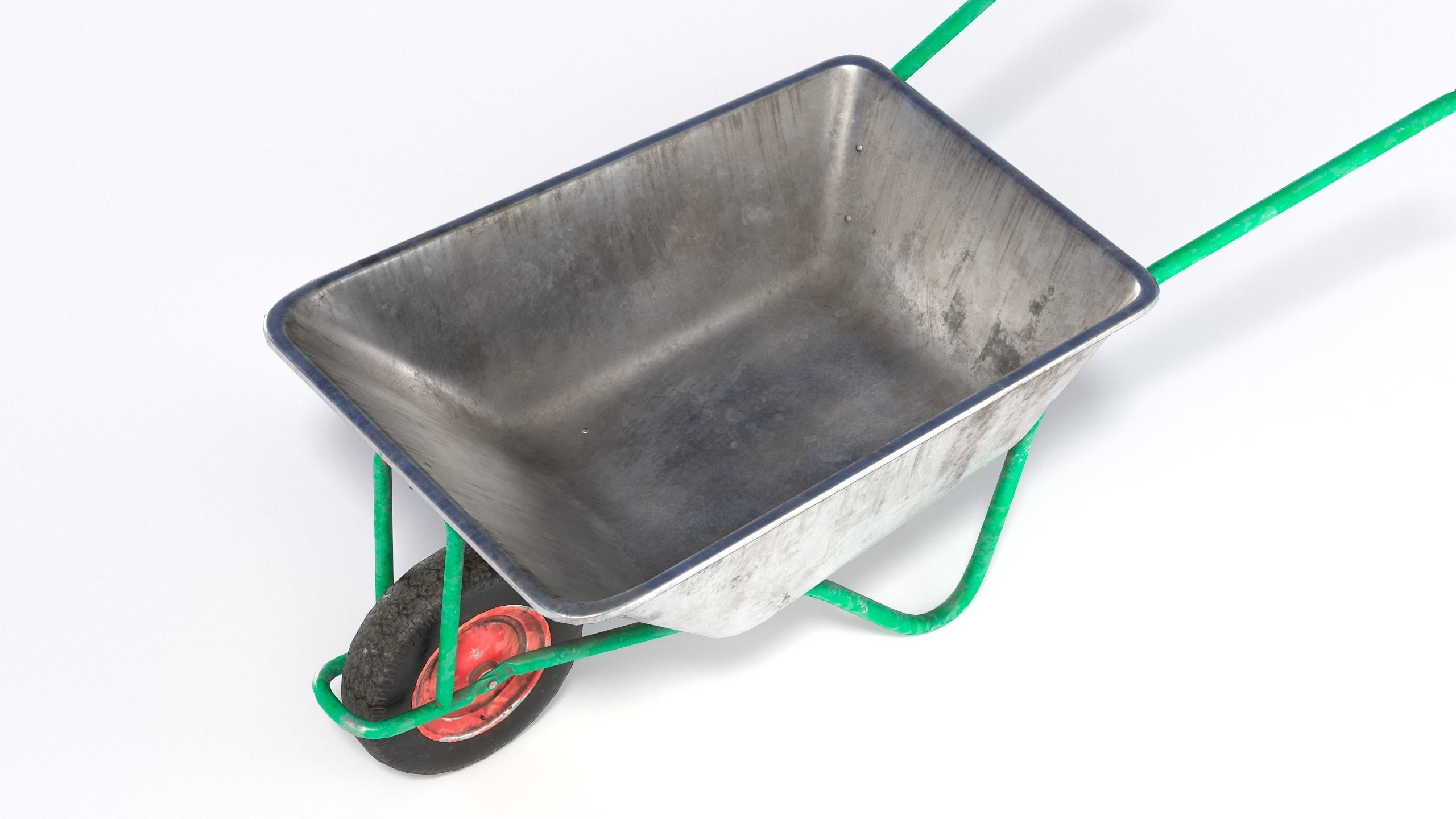 Wheelbarrow Low-poly 3D model_1