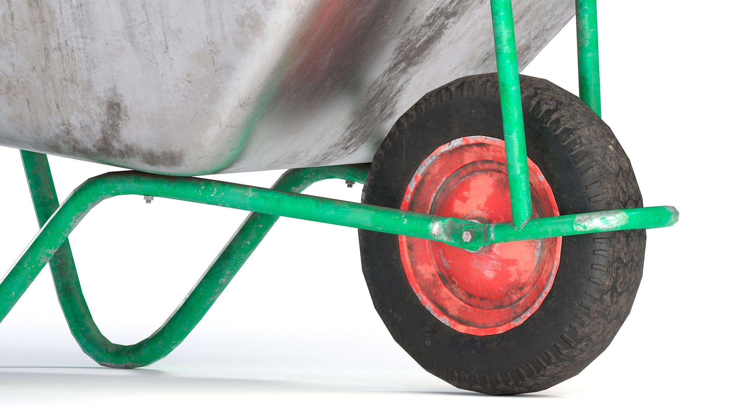 Wheelbarrow Low-poly 3D model_4