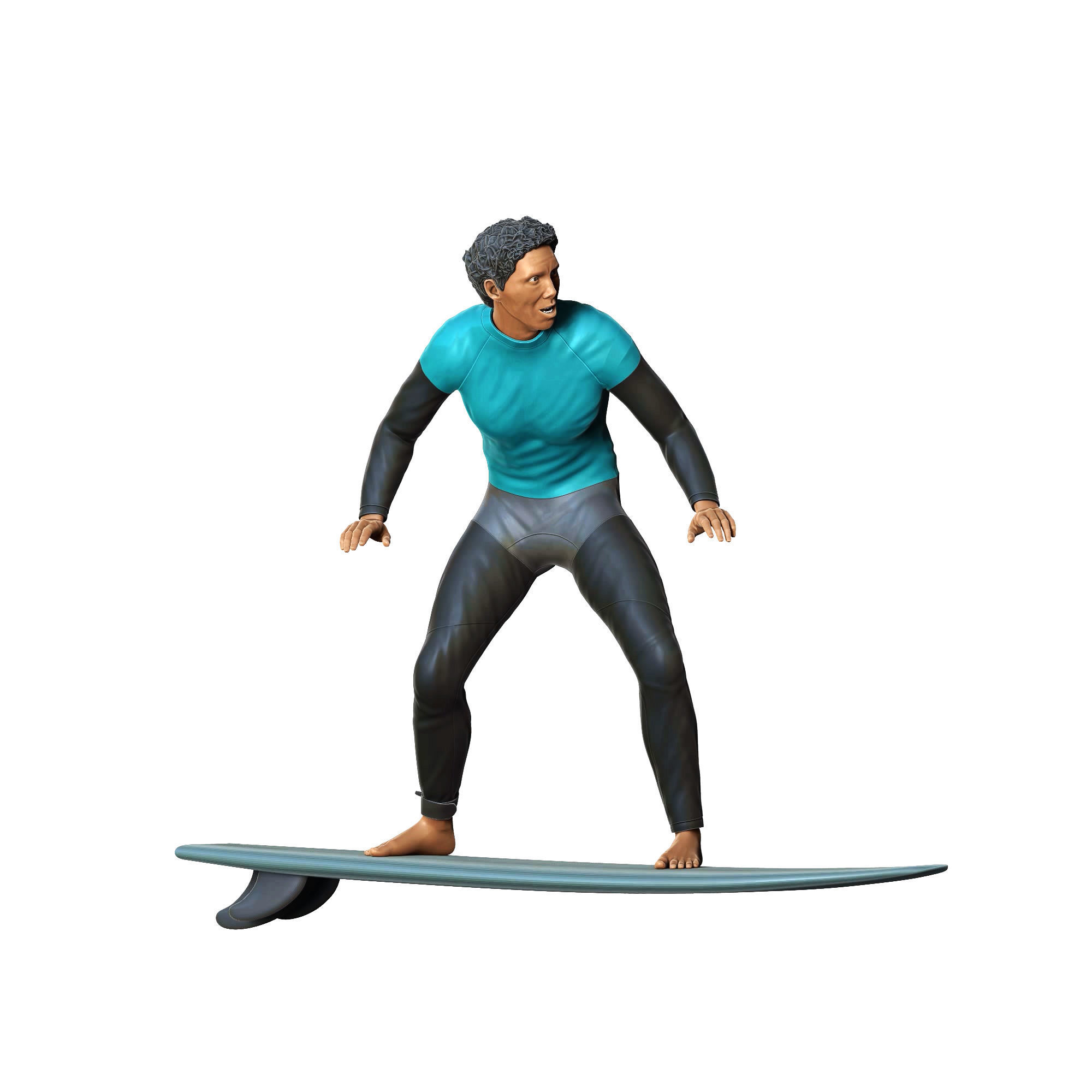 N1 Surfer with SurfBoard 3D print model_25