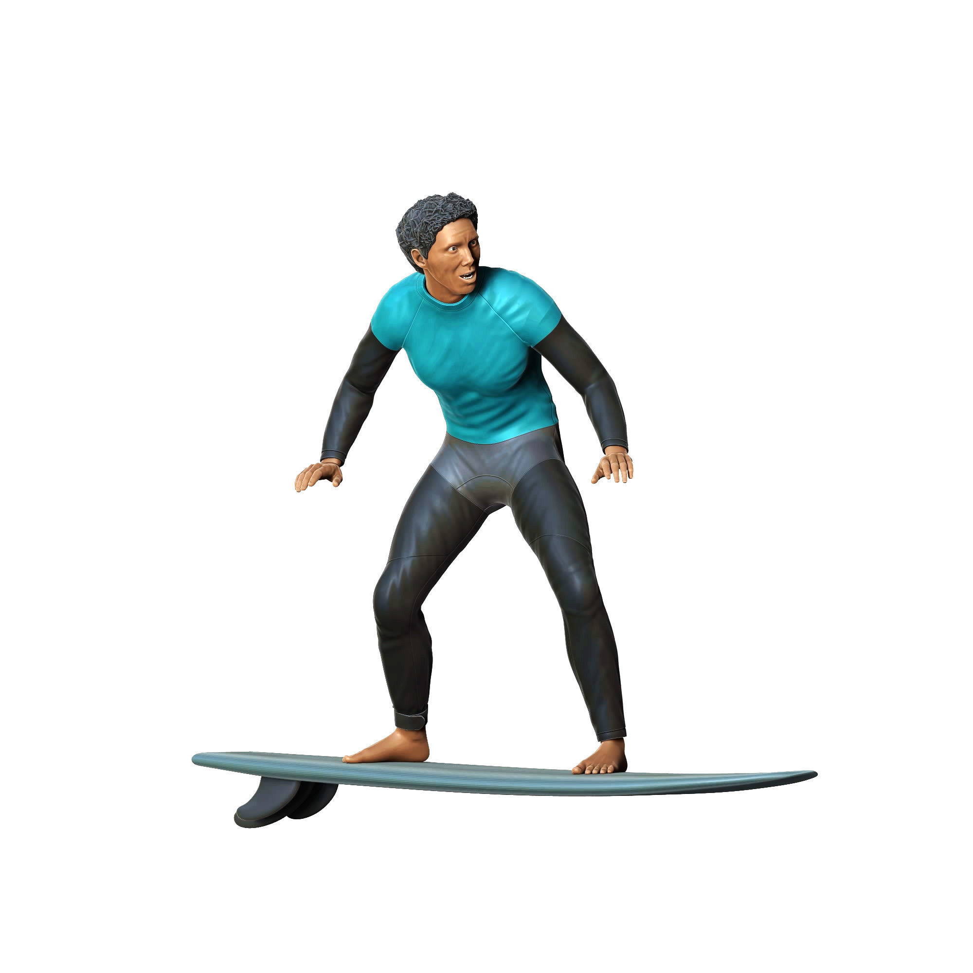 N1 Surfer with SurfBoard 3D print model_21
