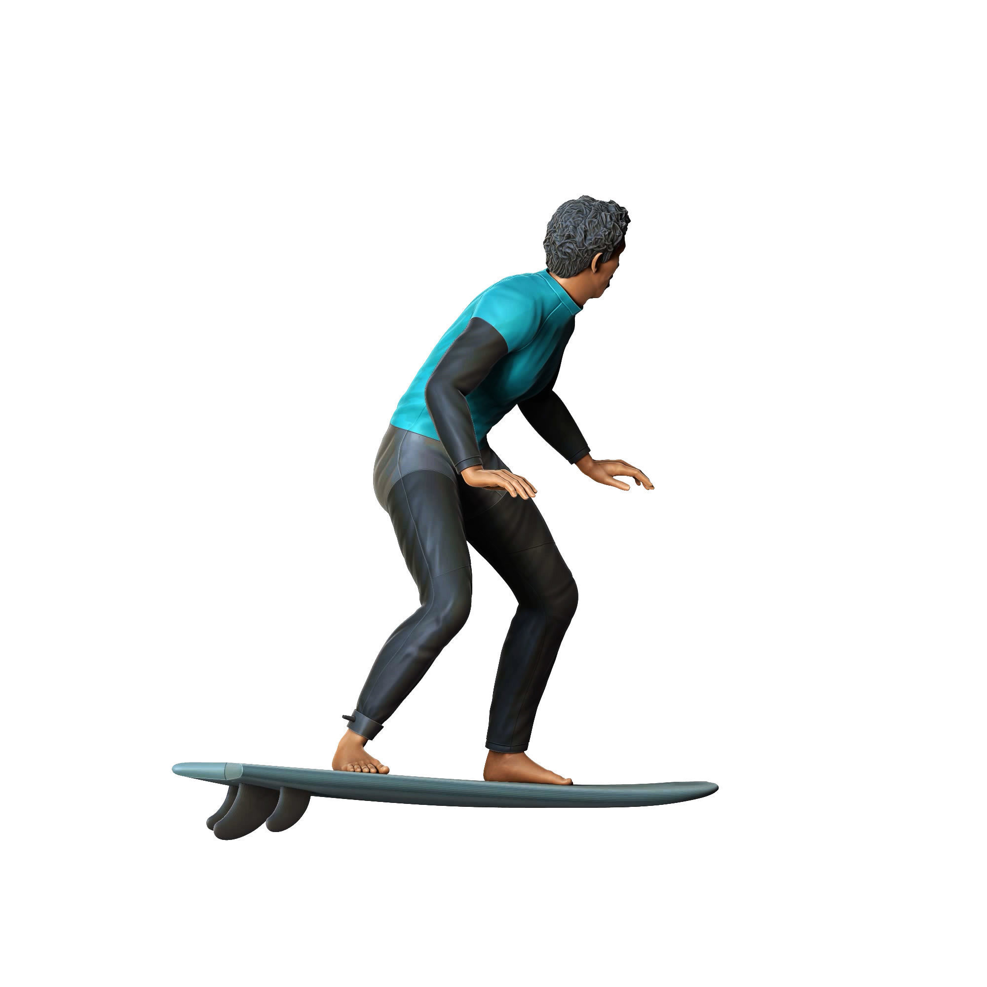 N1 Surfer with SurfBoard 3D print model_4