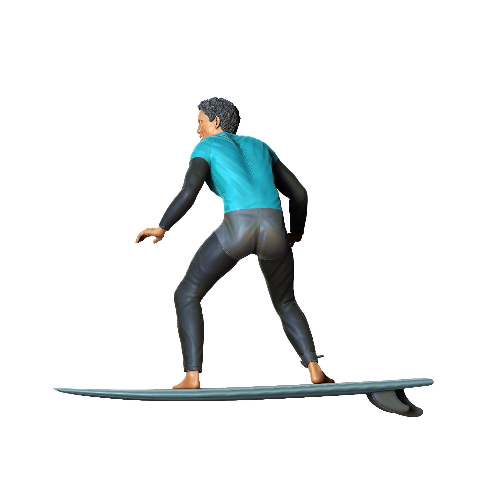 N1 Surfer with SurfBoard 3D print model_13