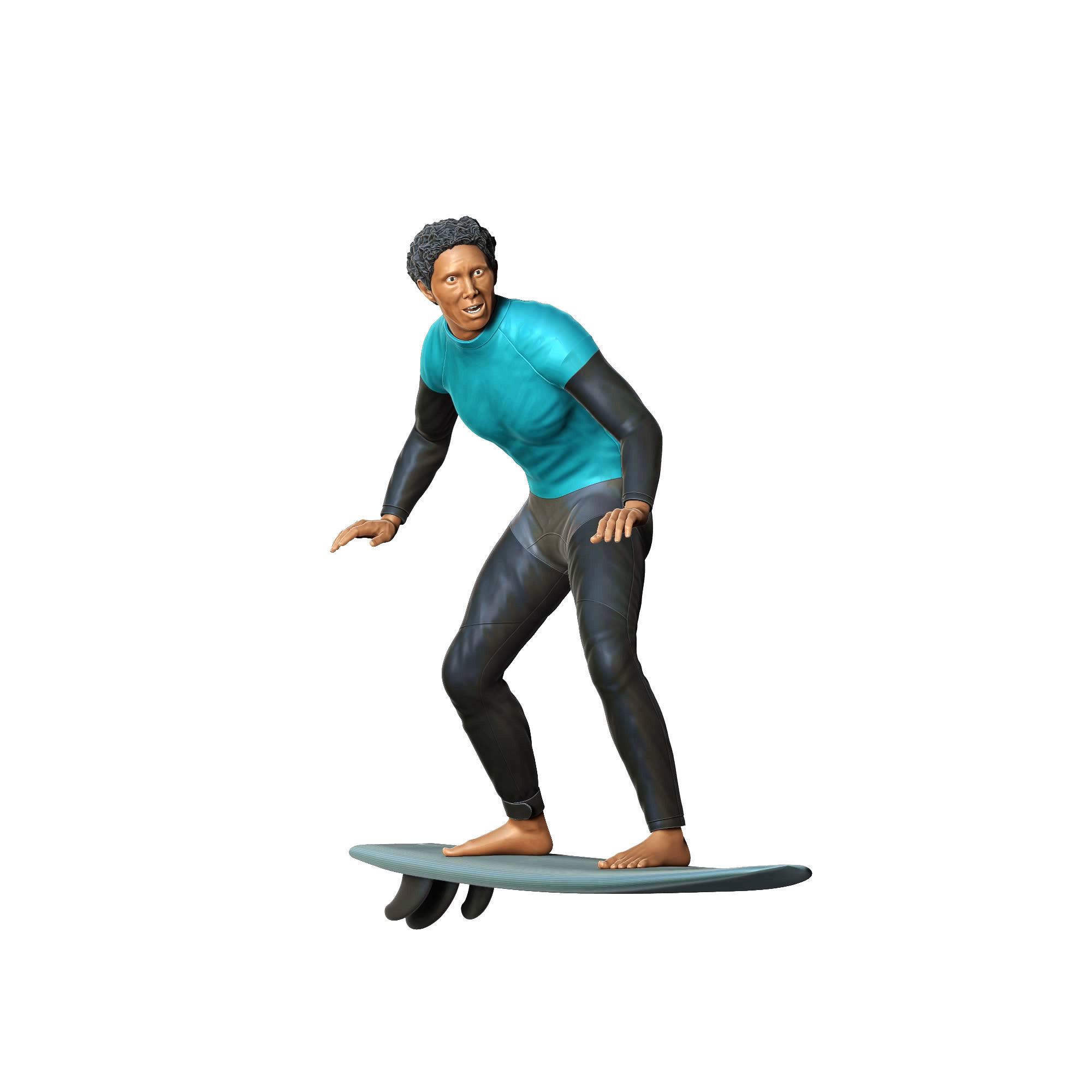 N1 Surfer with SurfBoard 3D print model_24