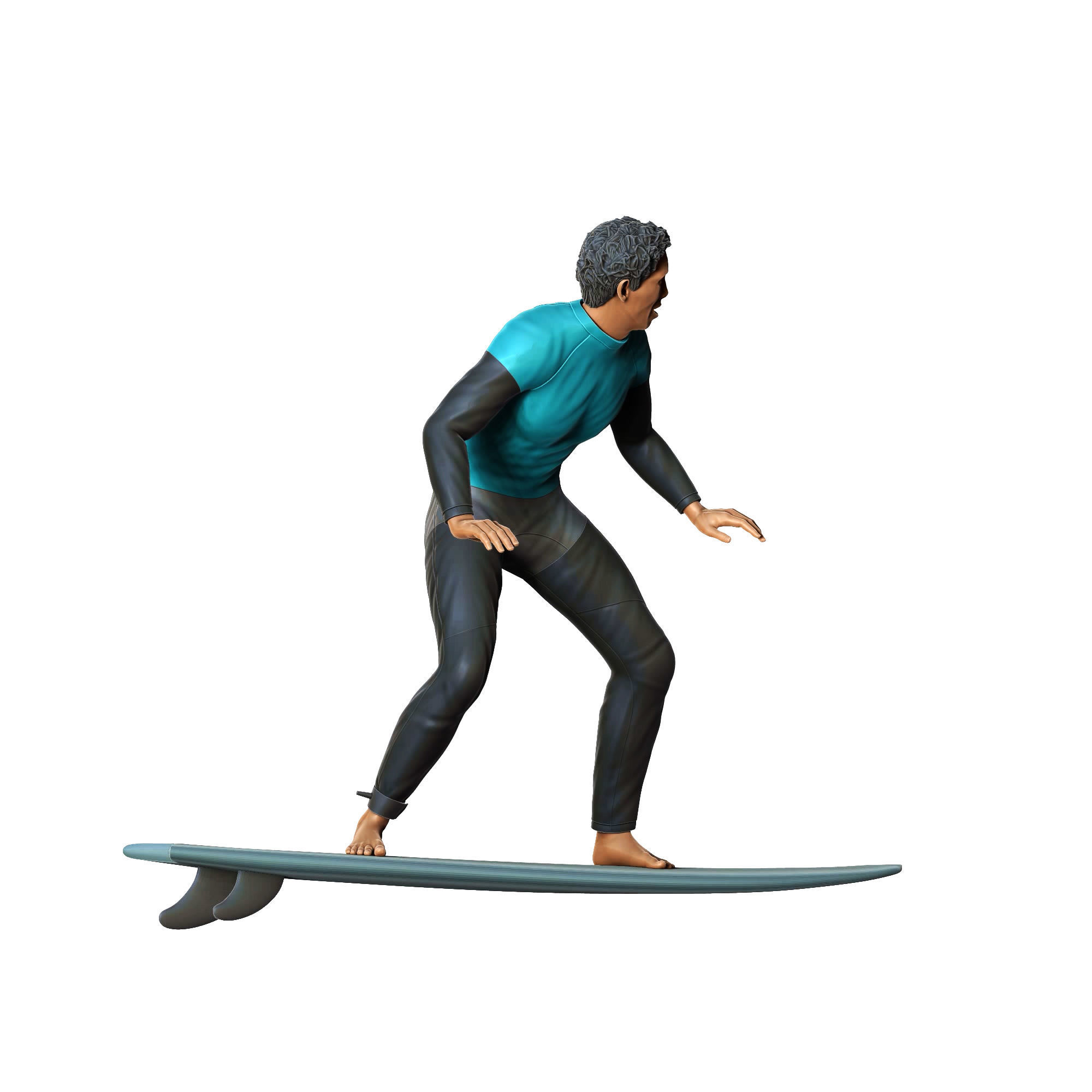 N1 Surfer with SurfBoard 3D print model_3