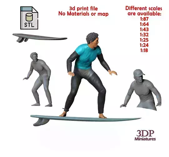 N1 Surfer with SurfBoard 3D print model