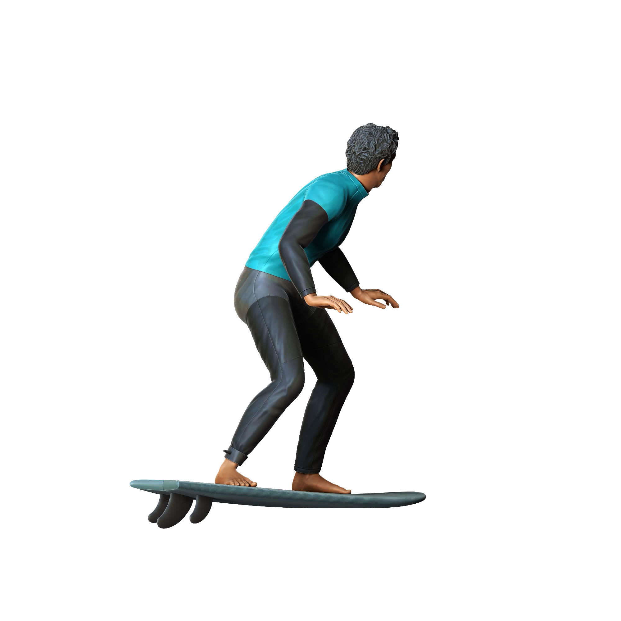 N1 Surfer with SurfBoard 3D print model_5
