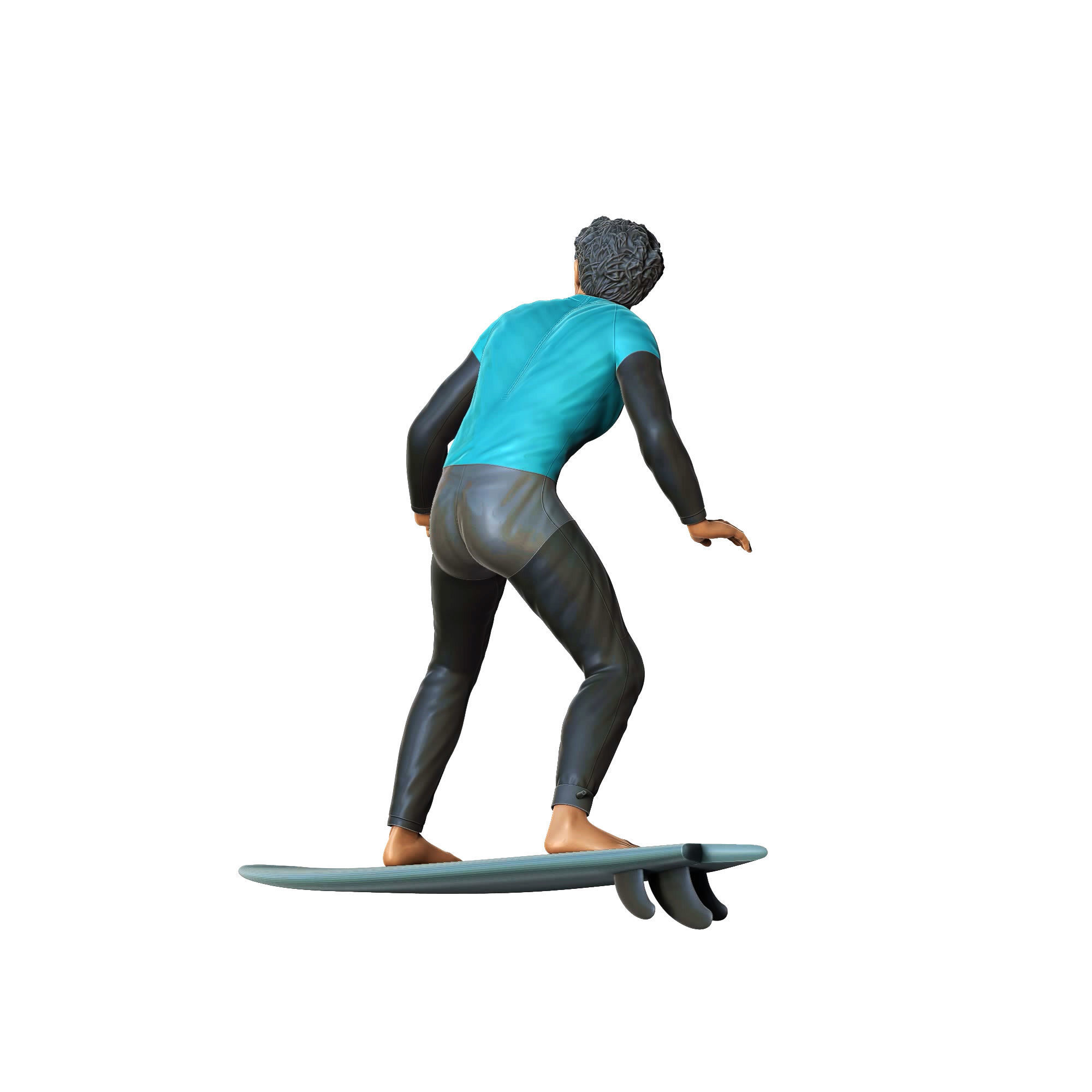 N1 Surfer with SurfBoard 3D print model_9
