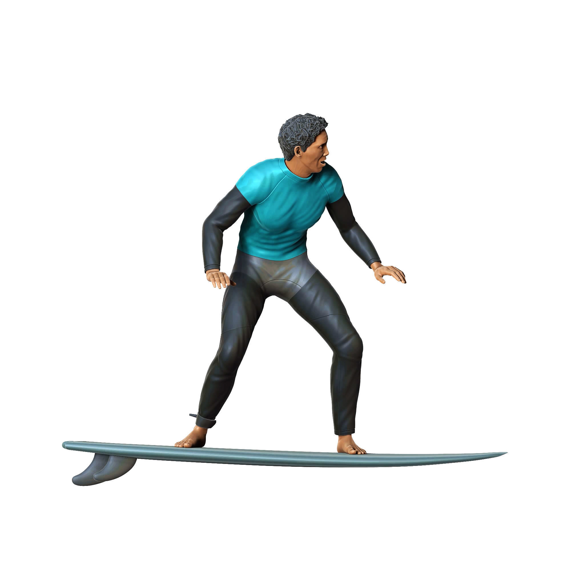 N1 Surfer with SurfBoard 3D print model_26