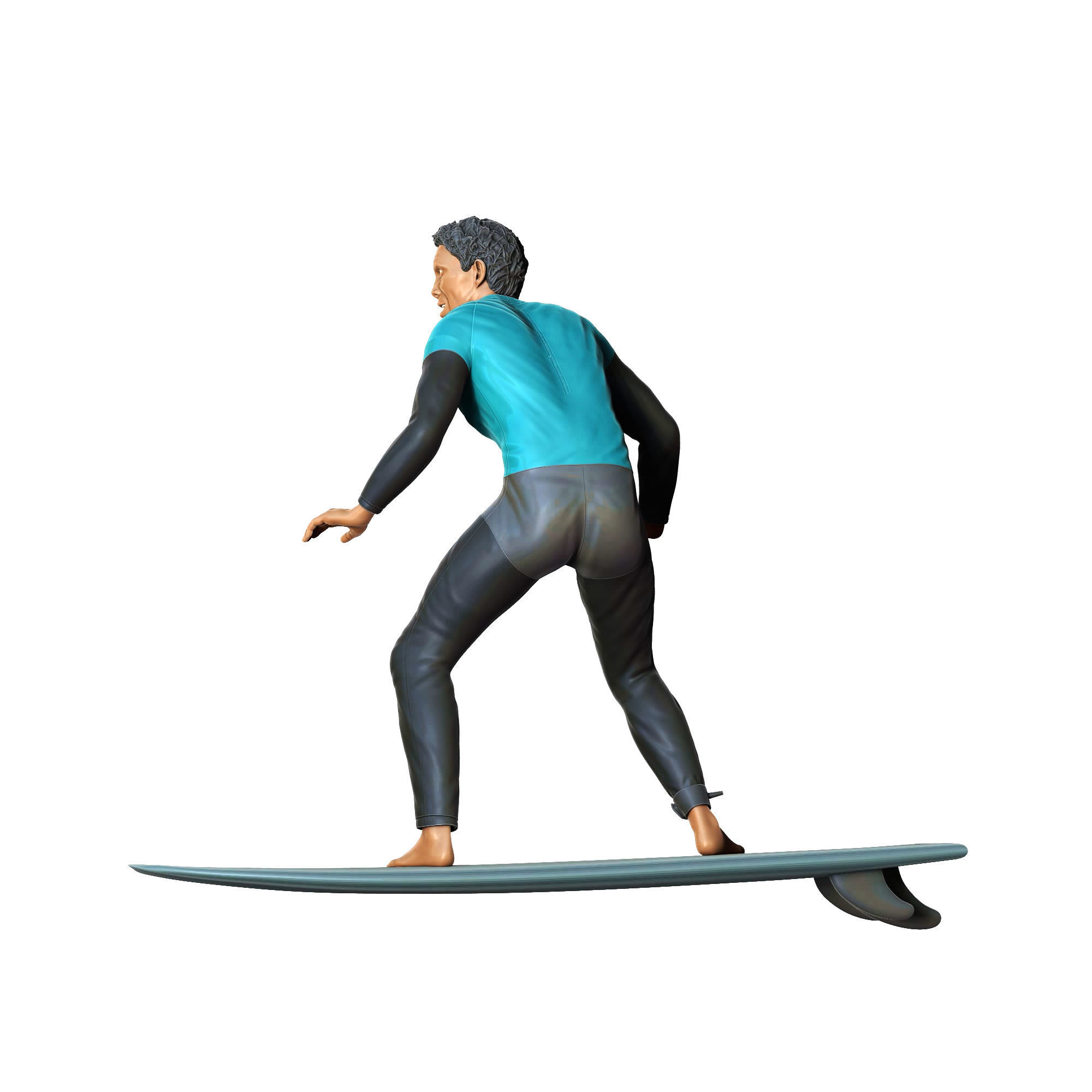 N1 Surfer with SurfBoard 3D print model_14