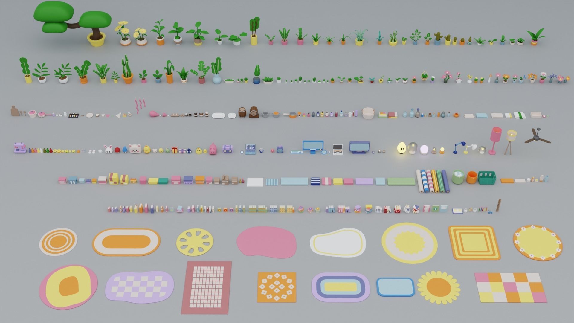 Cozy Cartoon Rooms Interior 3 Low-poly 3D model_26