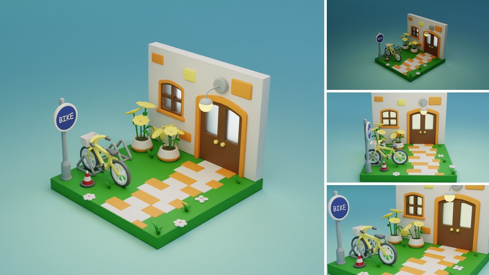 Cozy Cartoon Rooms Interior 3 Low-poly 3D model_10